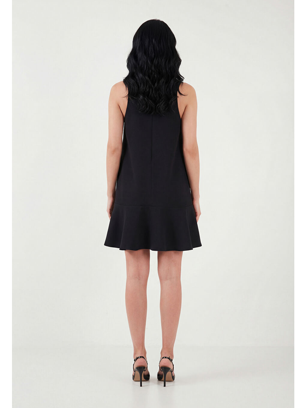 Siyah Kolsuz Mini Boy Cepli Elbise 6525734-6