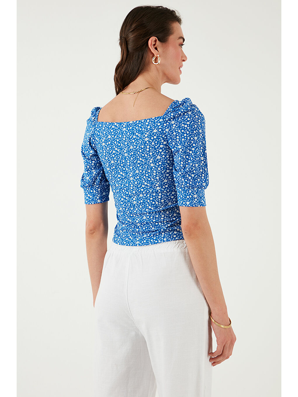 Mavi Truvakar Kol Geniş Yaka Bluz 5869001-6