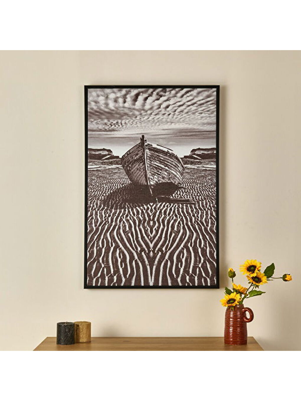 Deco Barcola Tablo - Siyah - 90x60 cm