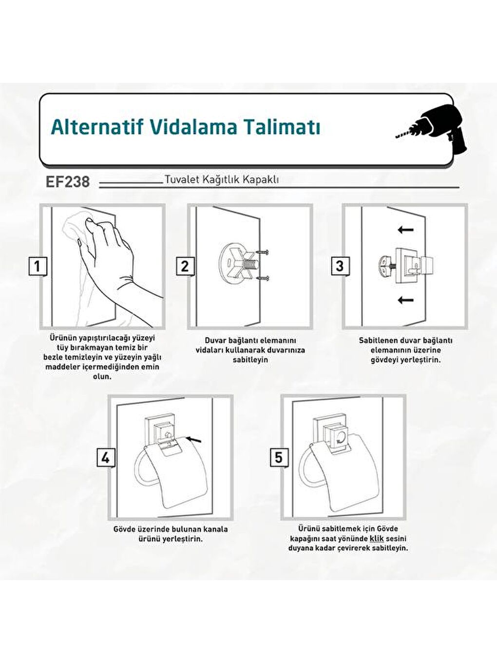 Siyah Easy Fix Kapaklı Tuvalet Kağıtlığı-3