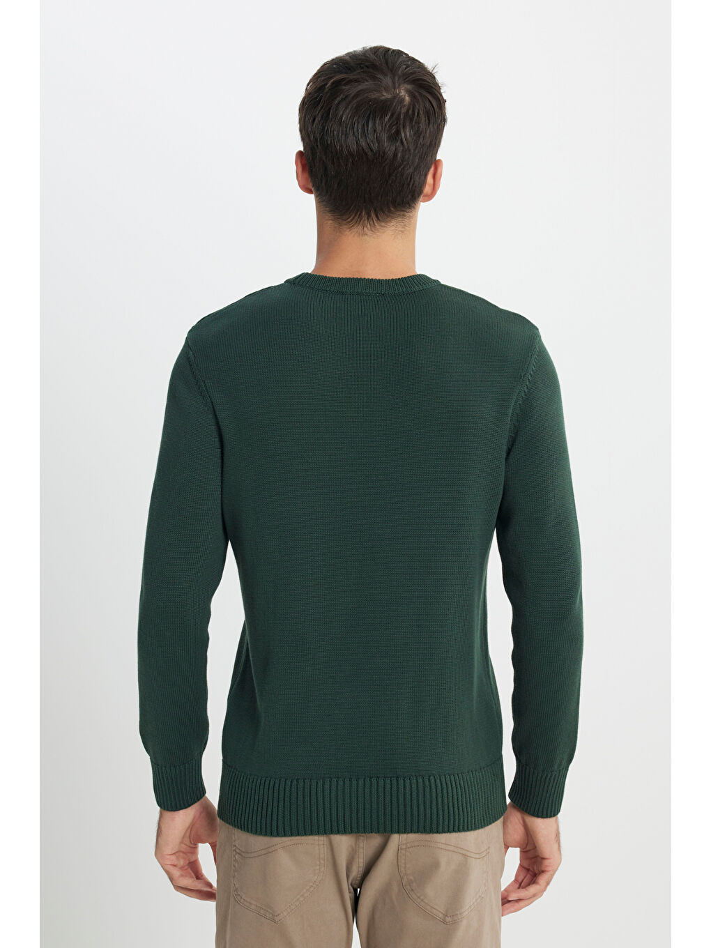 Regular Fit Normal Kesim Haki Triko Kazak-4