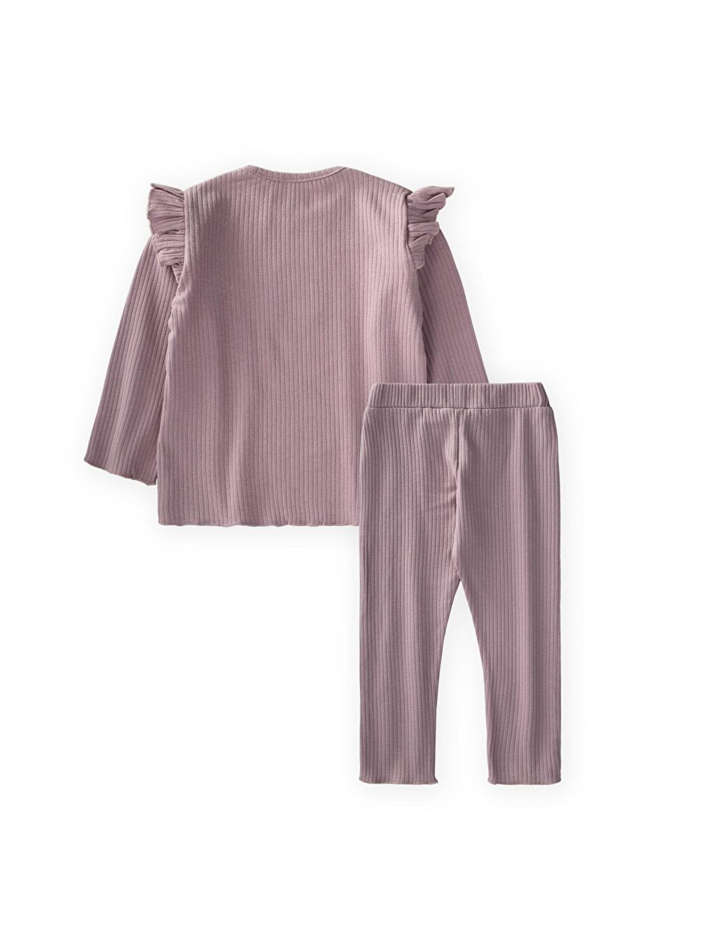 Turuncu Etiket Detaylı Mevsimlik Kız Takım 1-10 Yaş Bakır-1