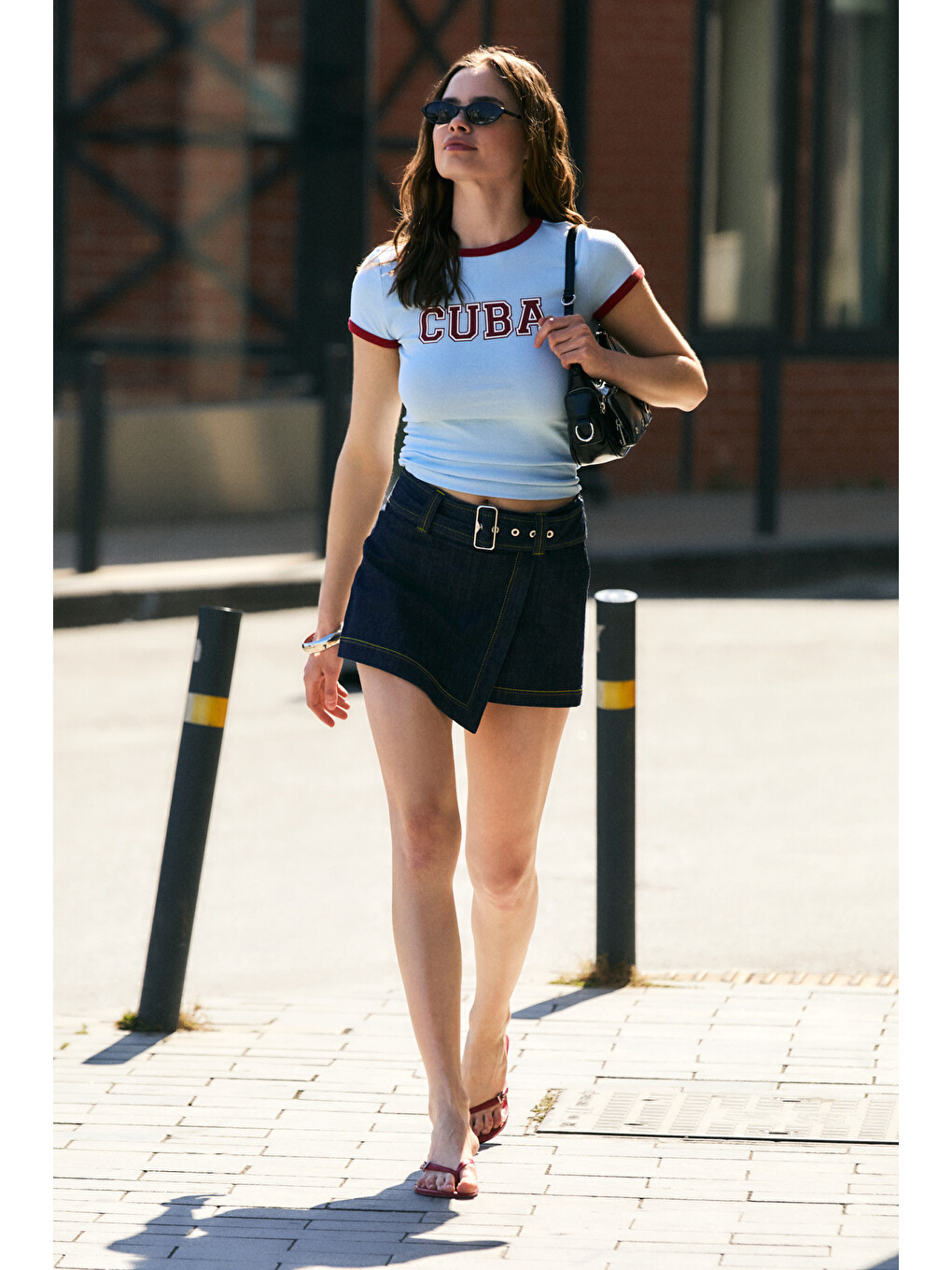 Mavi WREN Kadın Yumuşak Ve Esnek Kumaşlıi Baskı Detaylı Slim MAVİ T-Shirt-2
