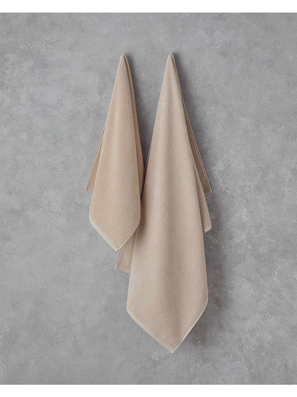 Fluffy Pamuk Plus Pamuklu Yüz Havlusu 50x80 cm Bej-2