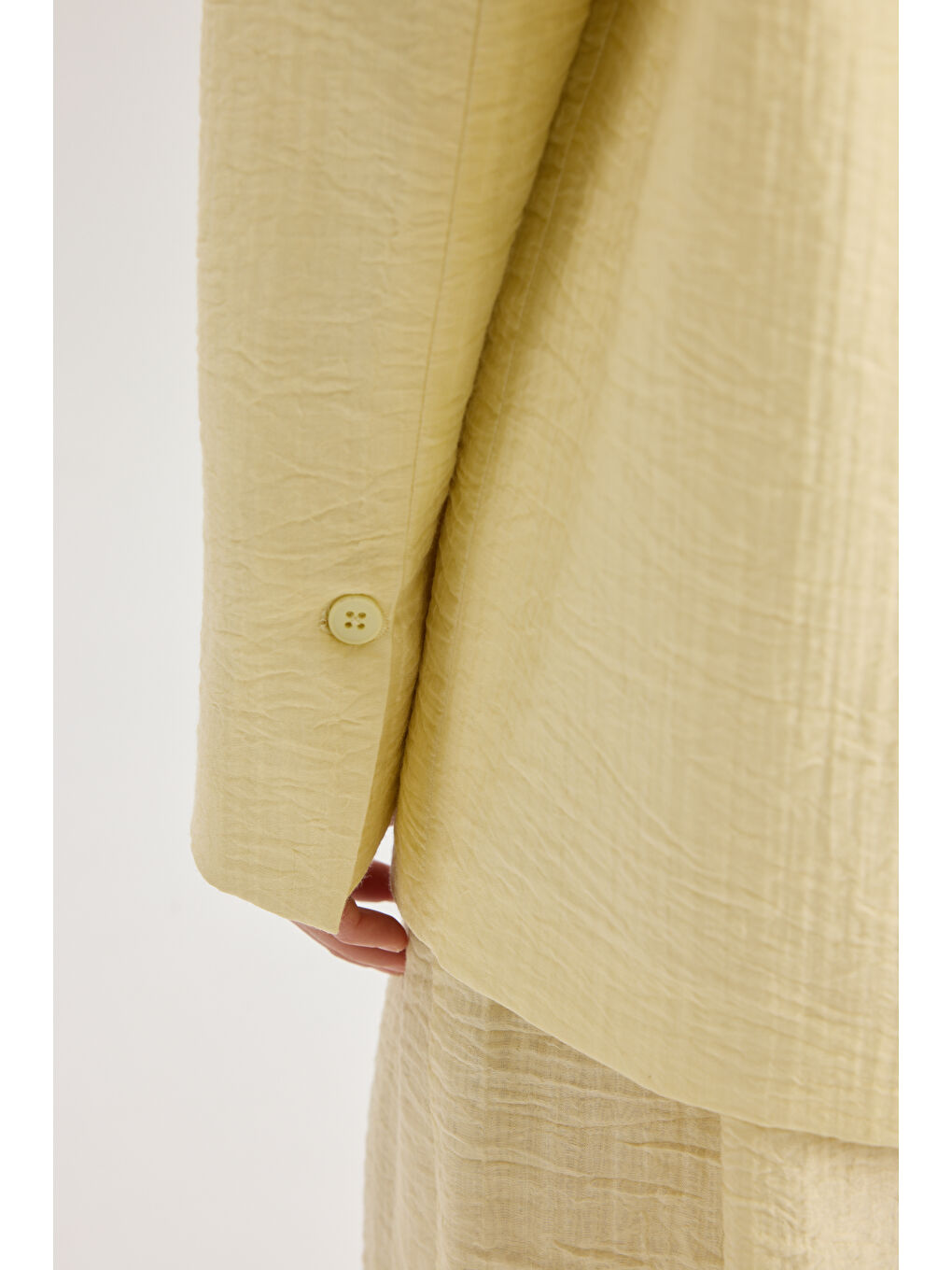 Arisa Kemer Detay Sarı Blazer Ceket-5