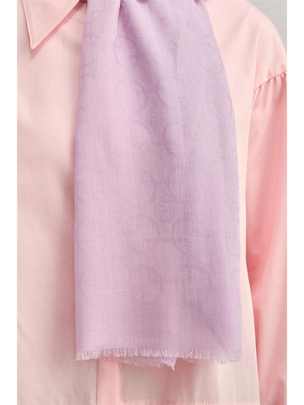 Lila Yün Geometrik Desen Şal 15-1