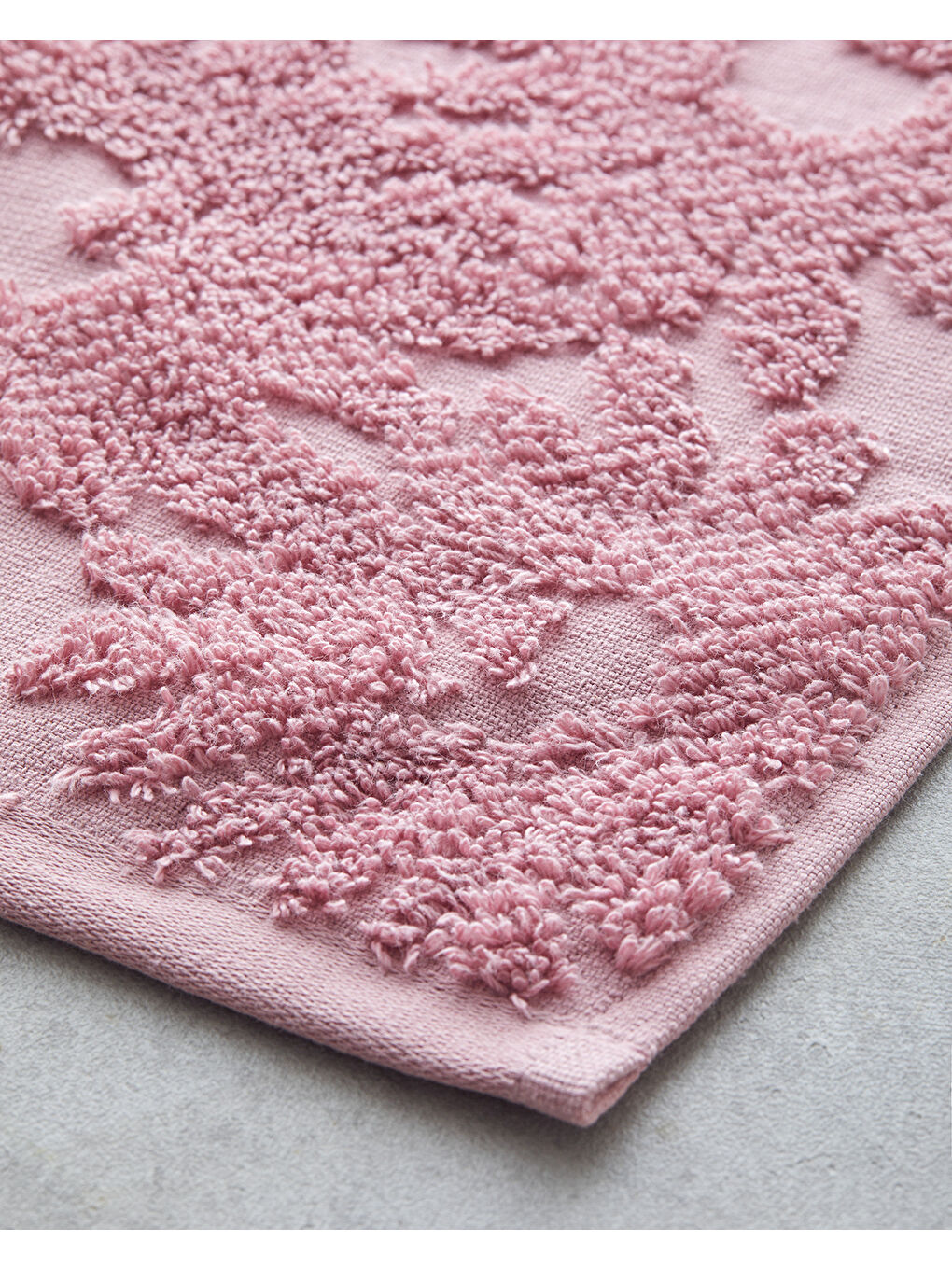 Flower Touch Pamuklu Jakarlı Yüz Havlusu 50x80 cm Pembe-2