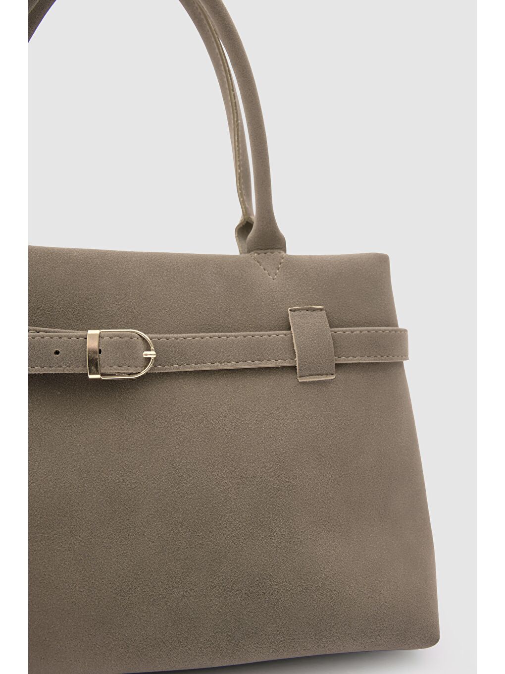 Bej Mussel Süet Omuz Çantası Vizon-4