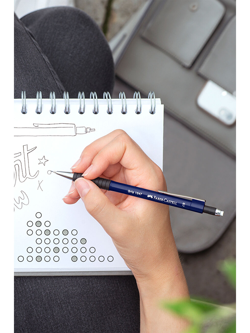 Grip 1345/47 Versatil Kalem, 0.7 mm, Navy Blue, Ergonomik Tutuş, Yaylı Uç, Uzun Silgi,Modern Tasarım-2