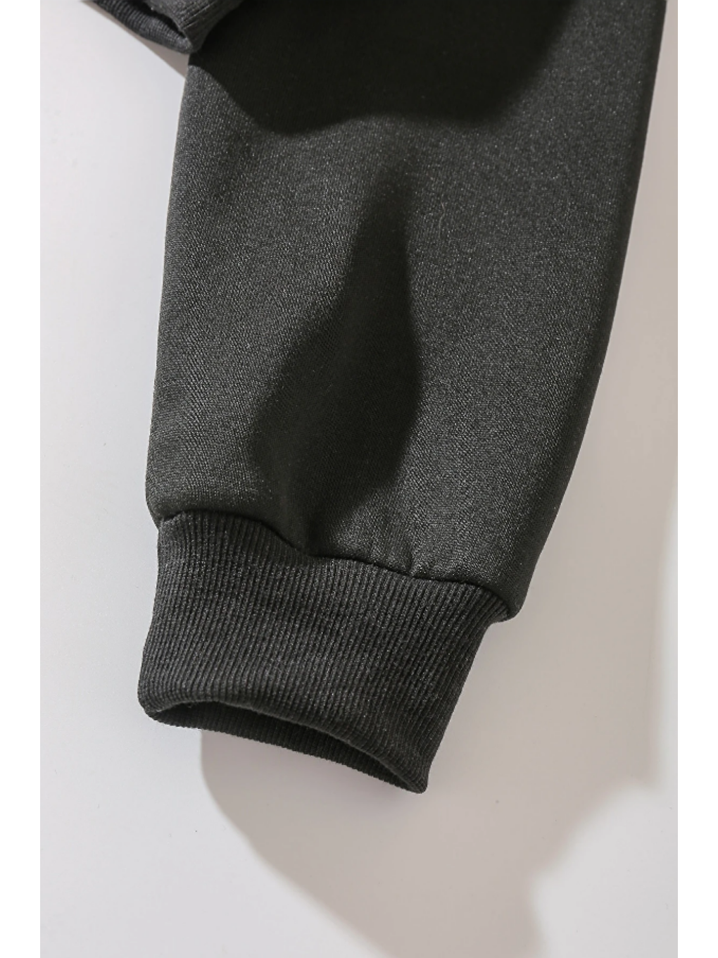 Kadın Kapüşonlu Şardonlu Siyah Renk Crop Sweatshirt-5