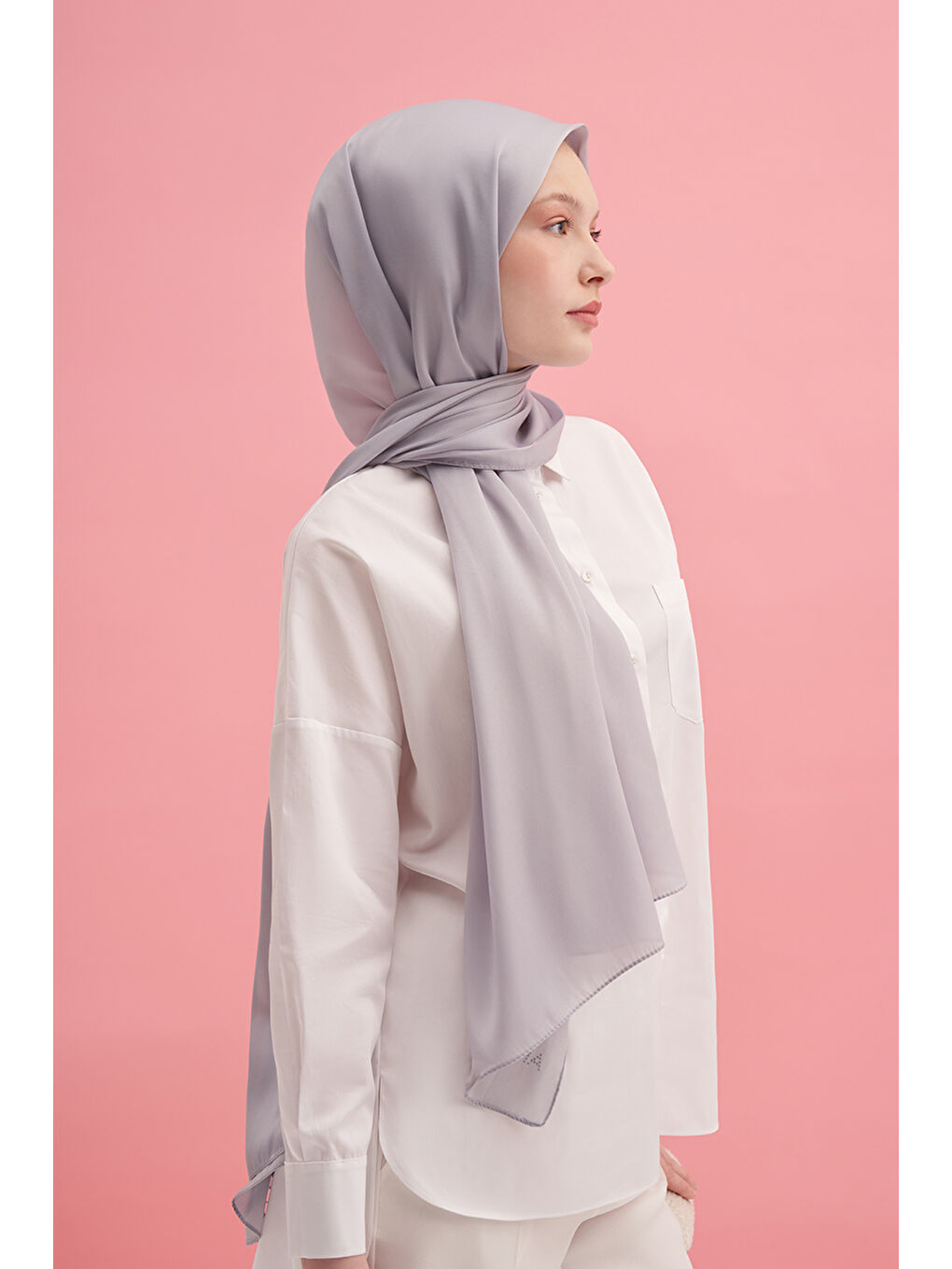 Gri 75X190 Cm Kristal Şal