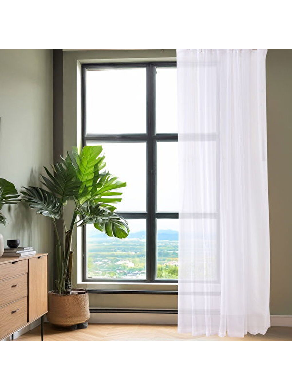 Evidea Soft Calba Tül Perde - Beyaz - 300x270 cm