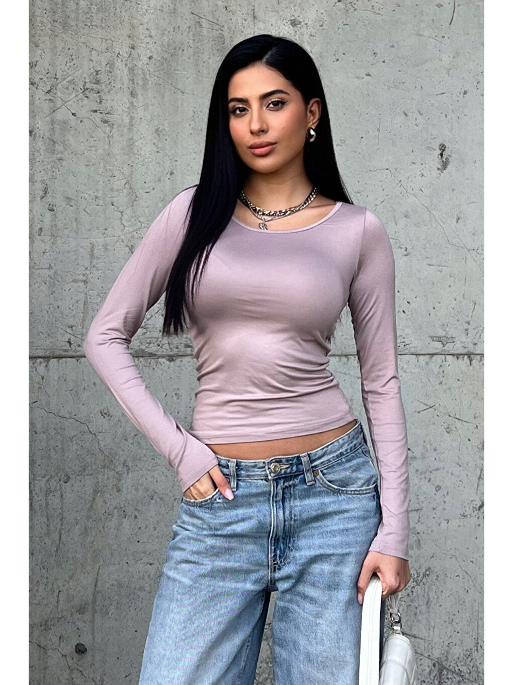 Karışık Kadın Açık Eflatun Prenses Yaka Bluz