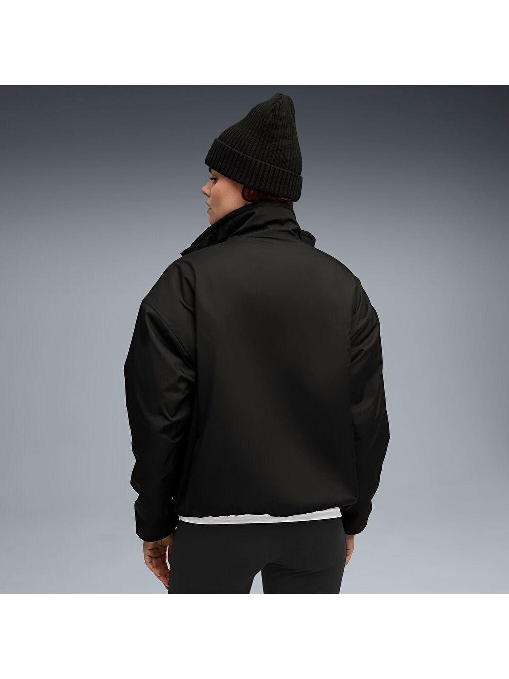 Siyah Kadın Çift Taraflı Sherpa Ceket-2