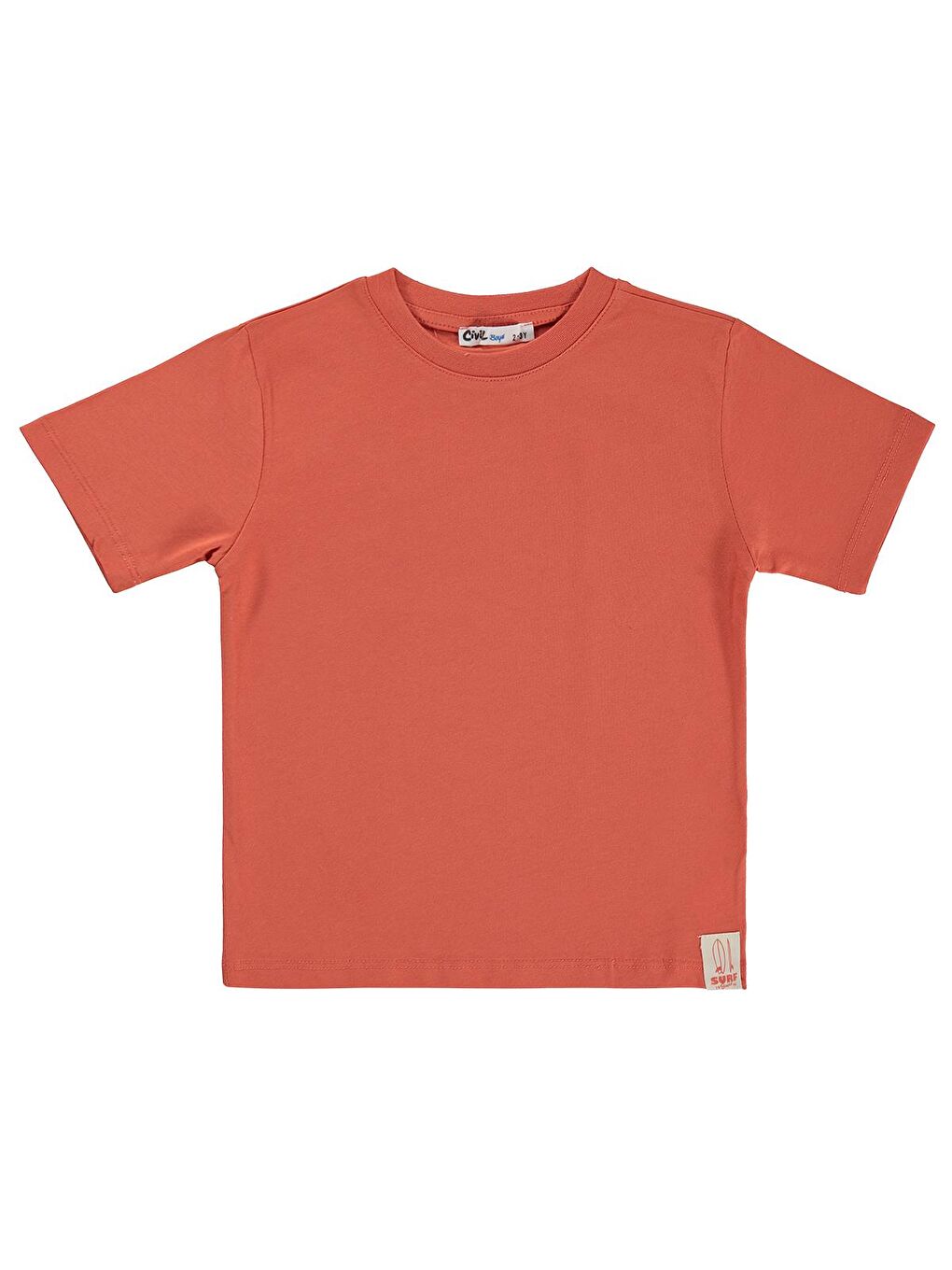 Boys Basic Surf Etiketli 2-5 Yaş Tişört - Turuncu