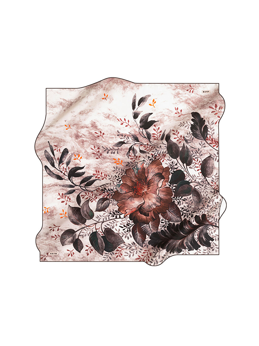 Siyah 90X90 İpek Krep Saten Eşarp