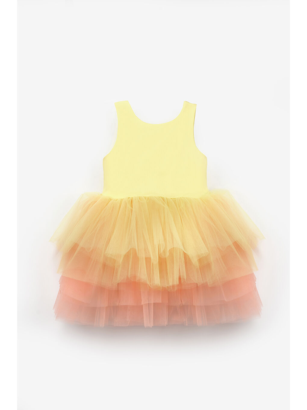 Sarı Tül Etekli Kız Çocuk Balerin Elbise - Carmen-3