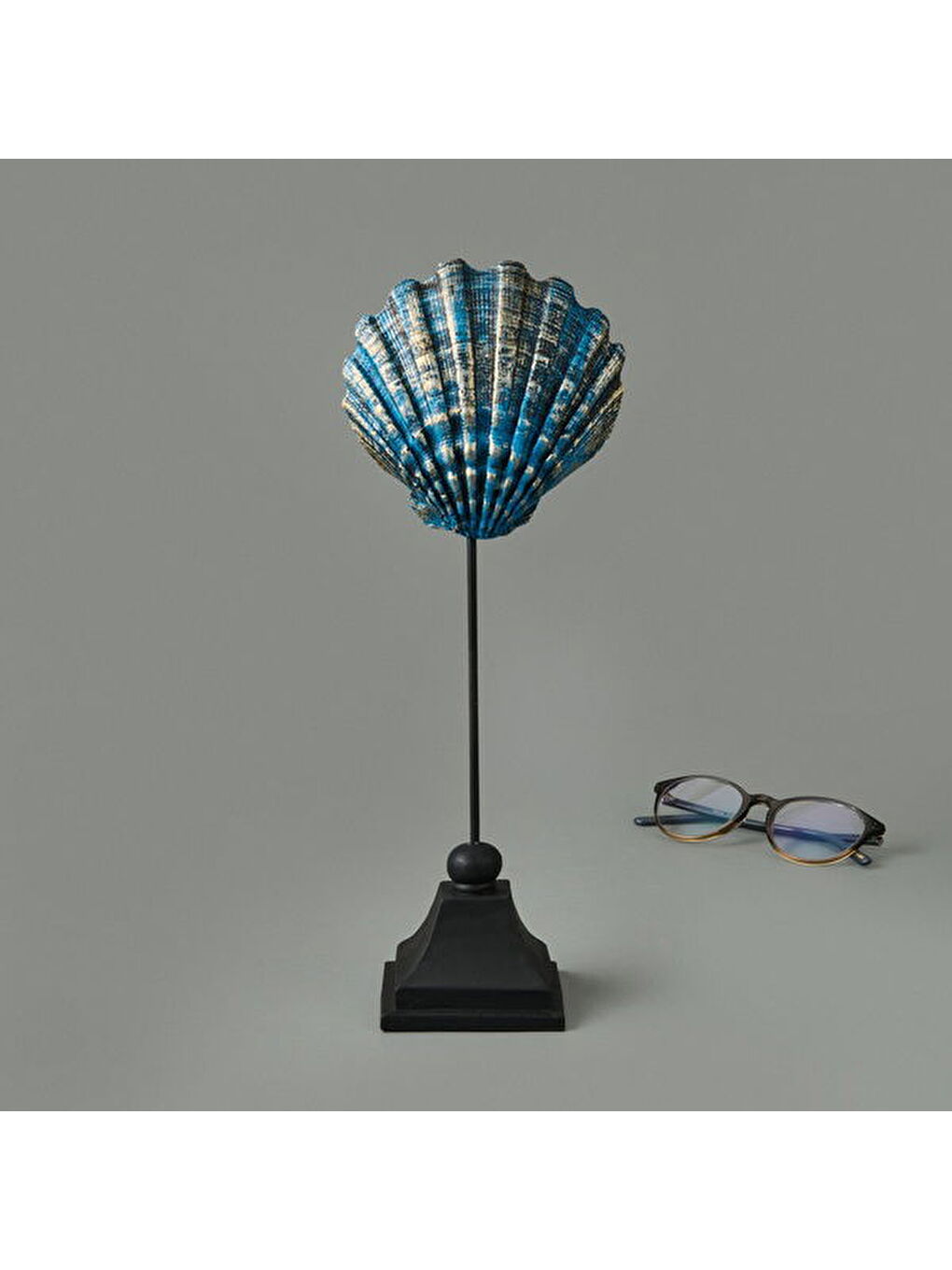 Sarı Deco Seashell Dekor - Mavi / Gold - 32 cm-3