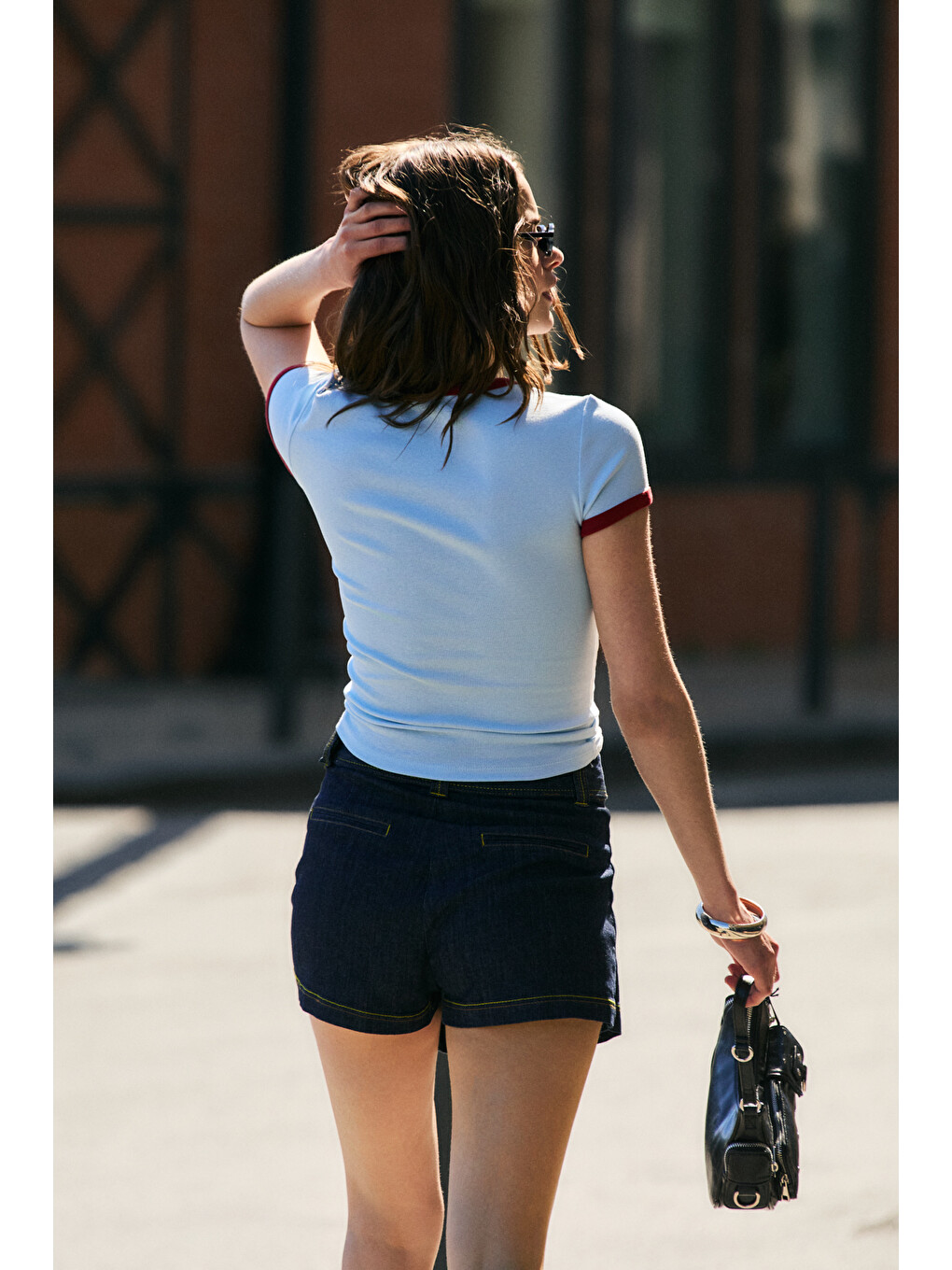 Mavi WREN Kadın Yumuşak Ve Esnek Kumaşlıi Baskı Detaylı Slim MAVİ T-Shirt-4