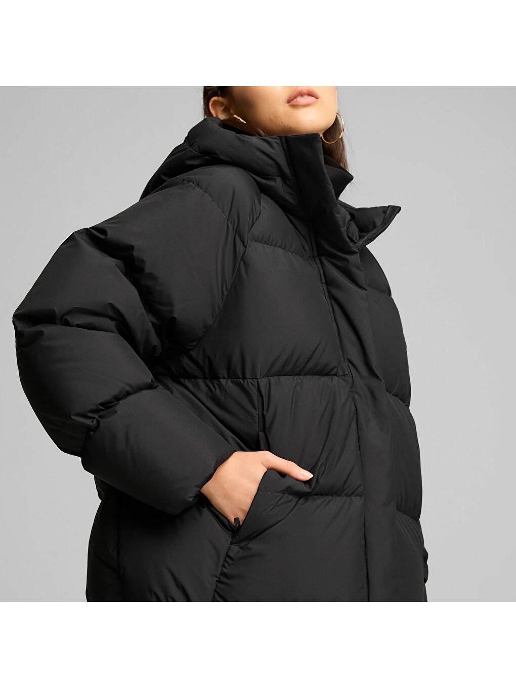 Siyah Kadın Şişme Mont-1