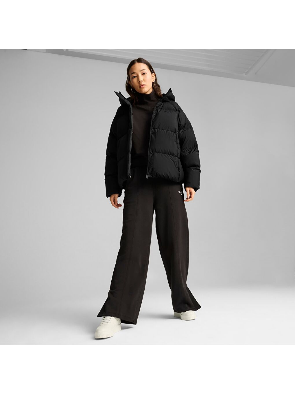 Siyah Kadın Şişme Mont-3