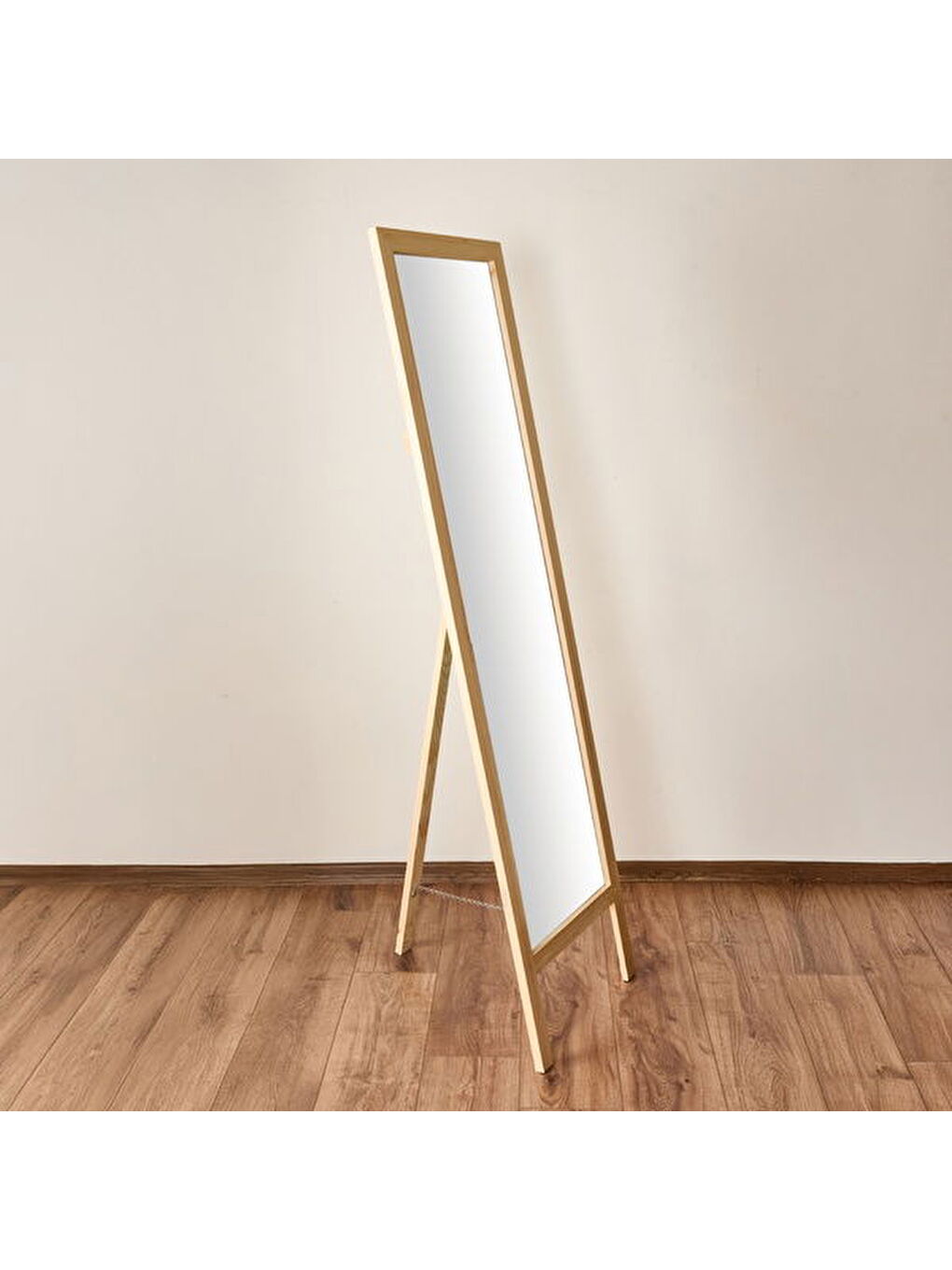 Deco Ahşap Boy Aynası - Bej - 160x45 cm-3