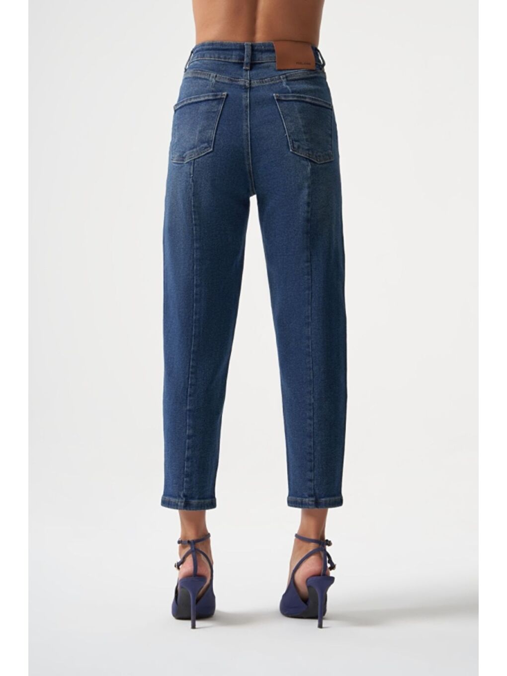 MZL Lacivert Dar Kesim Bilek Boyu Denim Pantolon-3