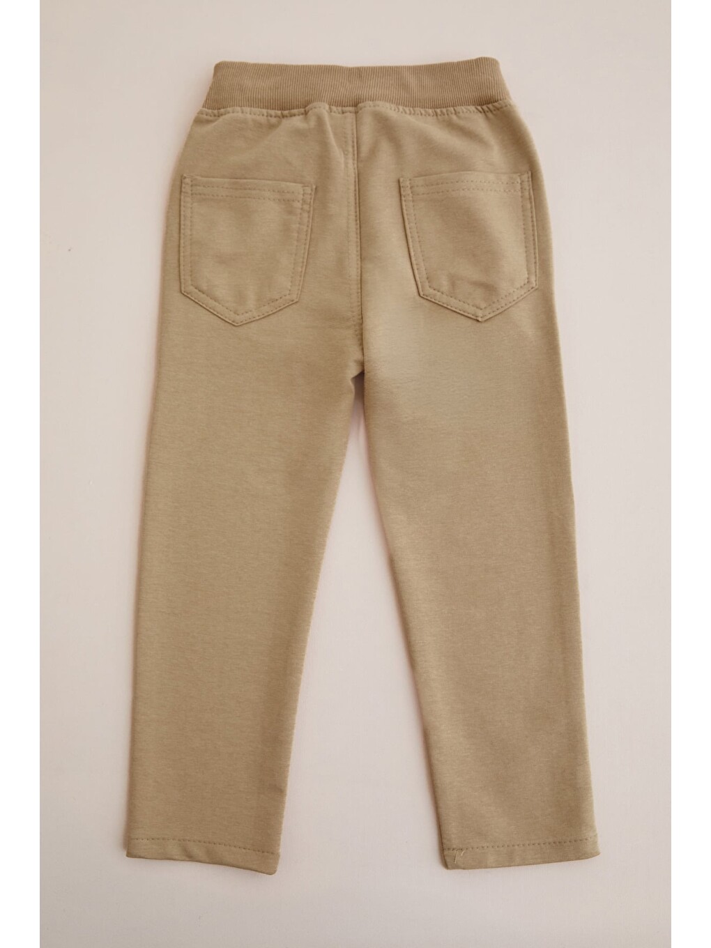Kahverengi Beli Bağcıklı Penye Kumaş Unisex Çocuk Pantolon-3