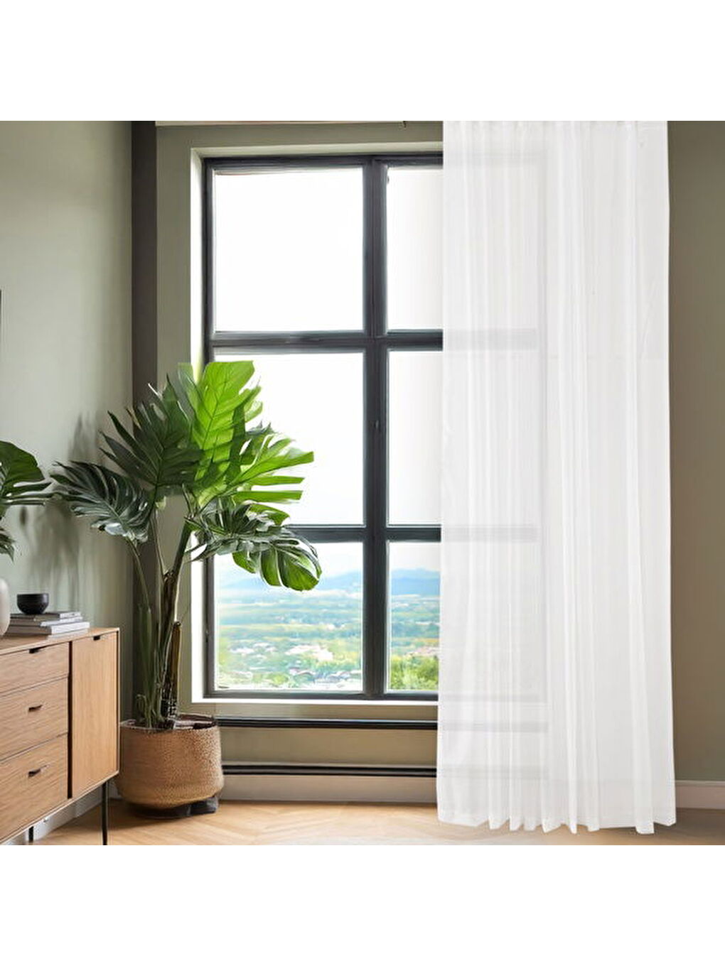 Evidea Soft Nelke Tül Perde - Beyaz - 300x270 cm