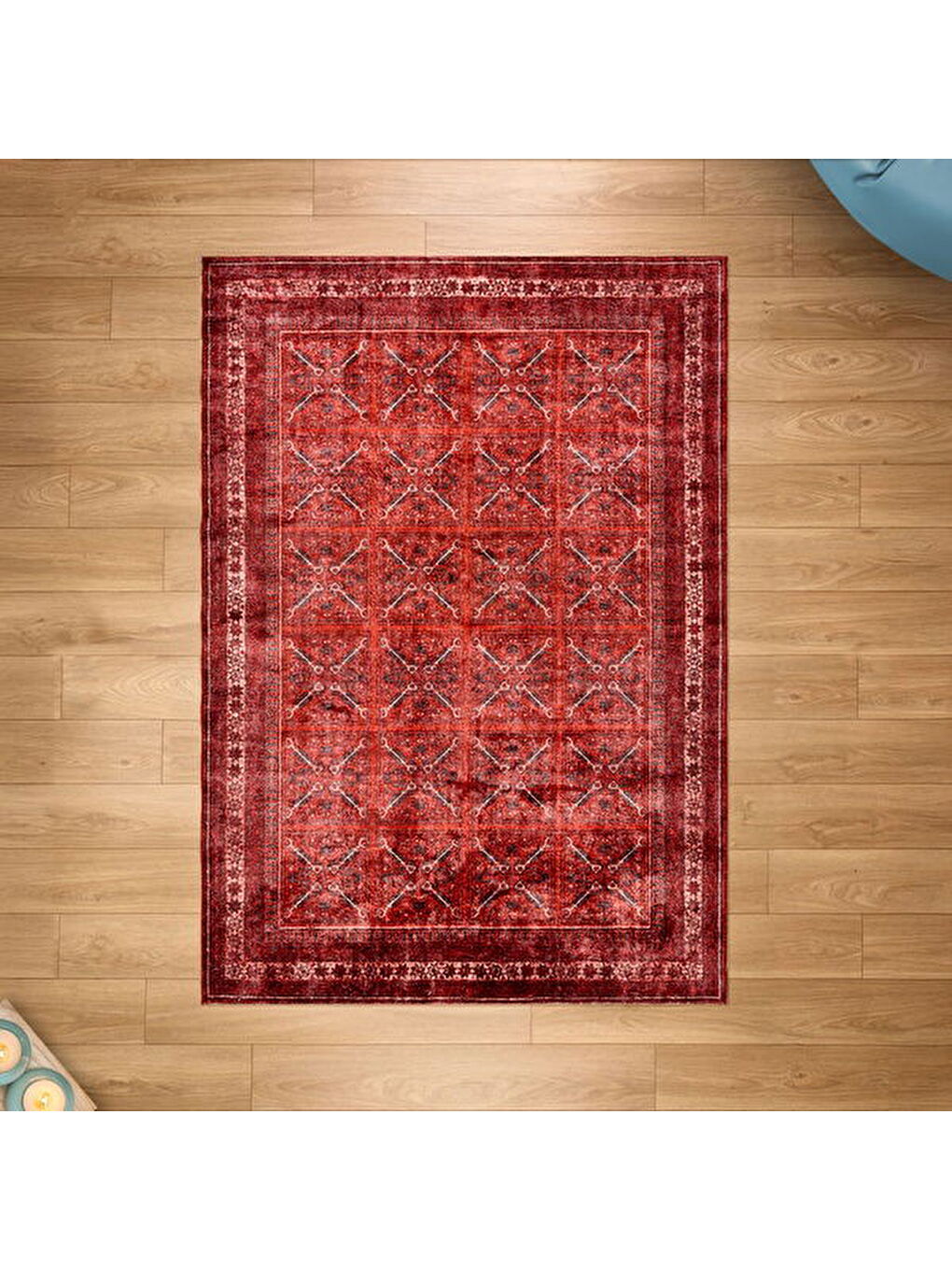 Soft Farah Makine Halısı - Kırmızı - 160x230 cm