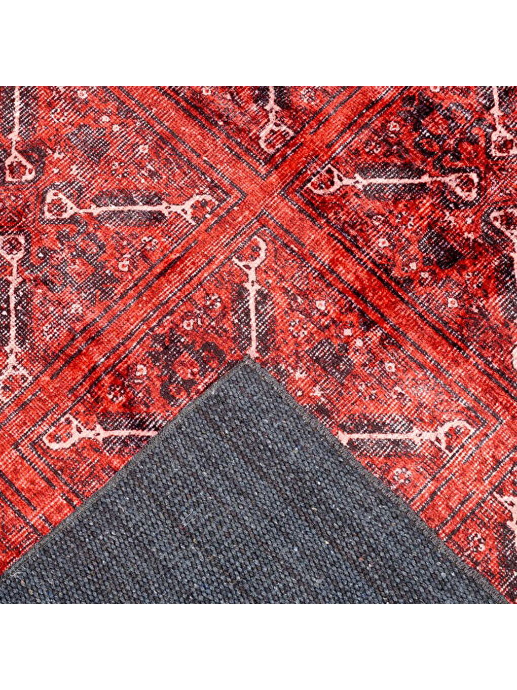 Soft Farah Makine Halısı - Kırmızı - 160x230 cm-1