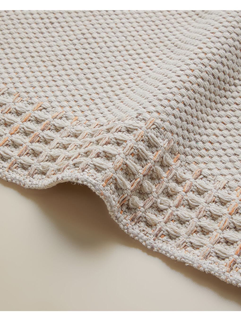 Pearly Pamuklu Dokuma Kilim 80x150 cm Turuncu-Ekru-Bej-2