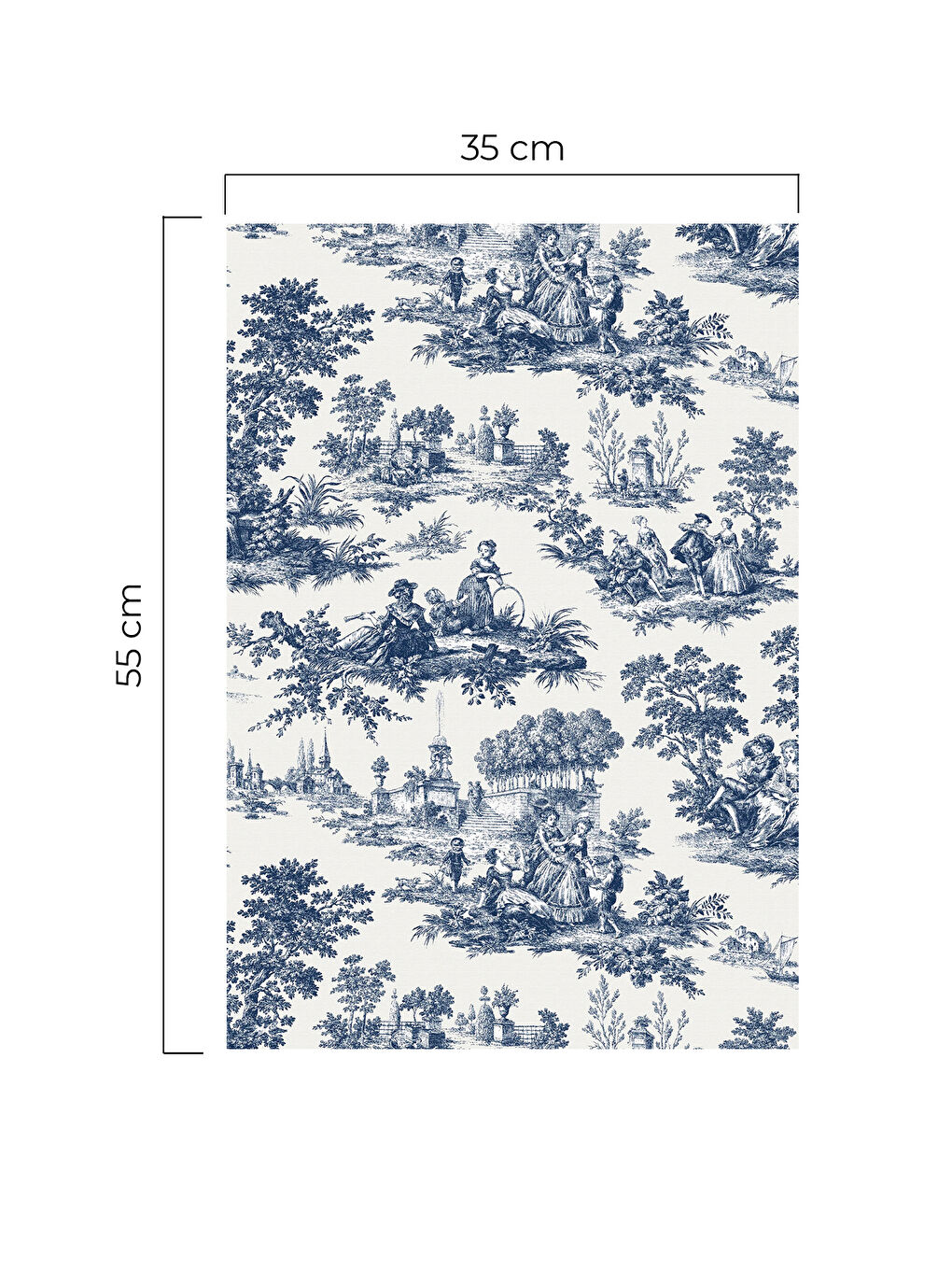 Grace Rustik Desen Detaylı Mavili Dekoratif Mutfak Fırın Kurulama Bezi Mavi - 35x55cm-1