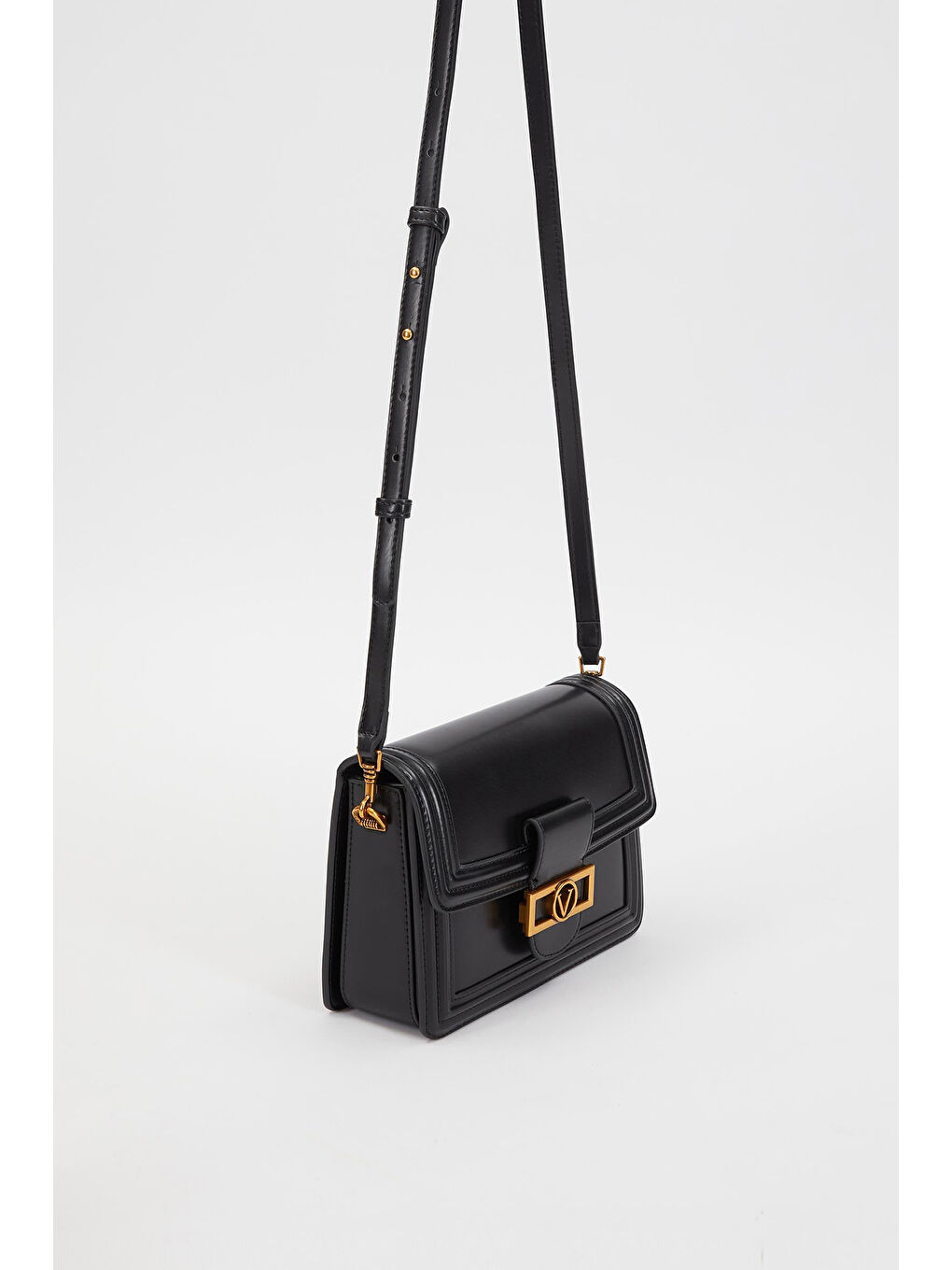 Çift Bölme ve Askılı Sert Deri Premium Çanta 930240 Siyah-2