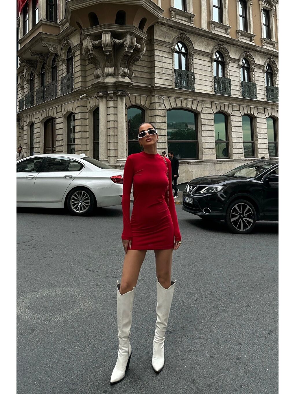 Kadın Kırmızı Sırt Dekolte Elbise 1026-0032-8