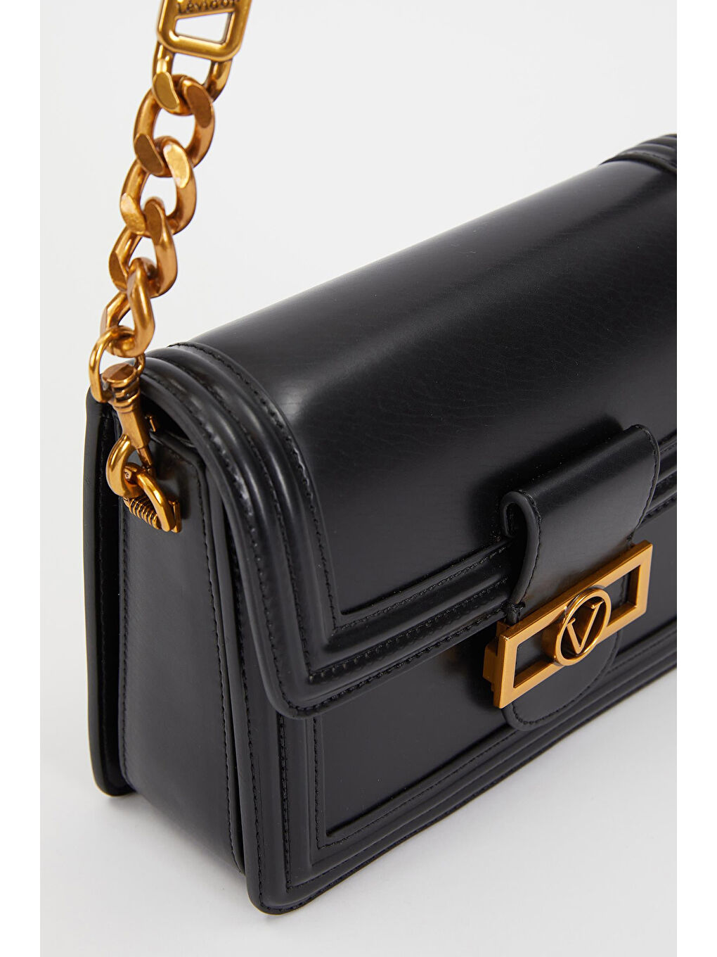 Çift Bölme ve Askılı Sert Deri Premium Çanta 930240 Siyah-3