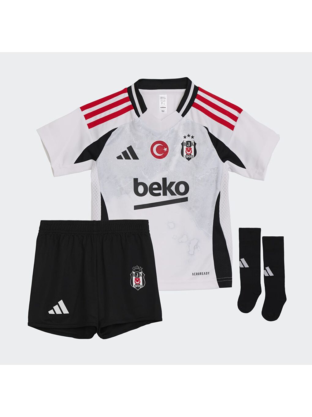 Adidas Karışık Beşiktaş 3 Minikit Çocuk Yuvarlak Yaka Forma Takımı