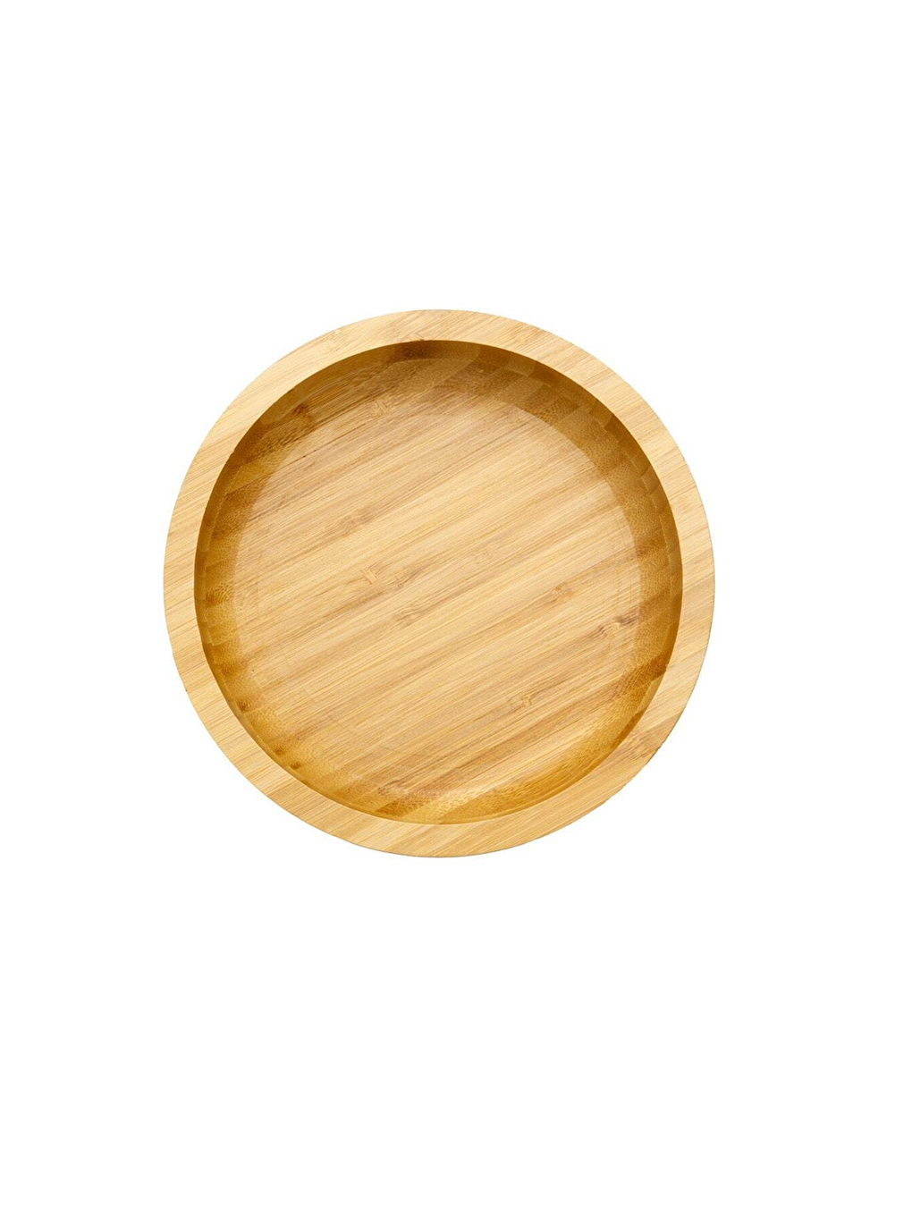 Ekru Yuvarlak Bambu Orta Boy  Kase 16 cm