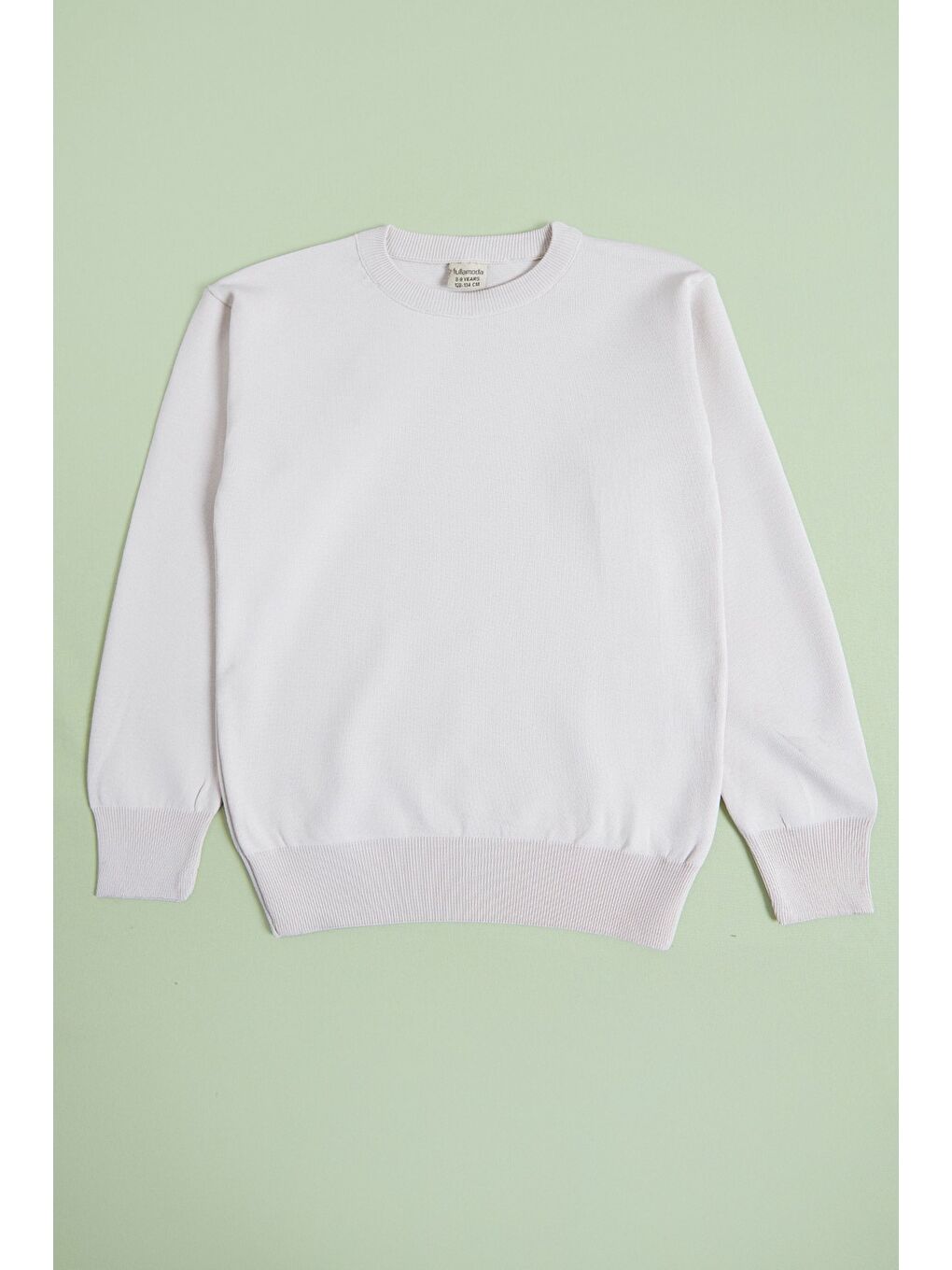 Bej Basic Bisiklet Yaka Erkek Çocuk Triko Kazak