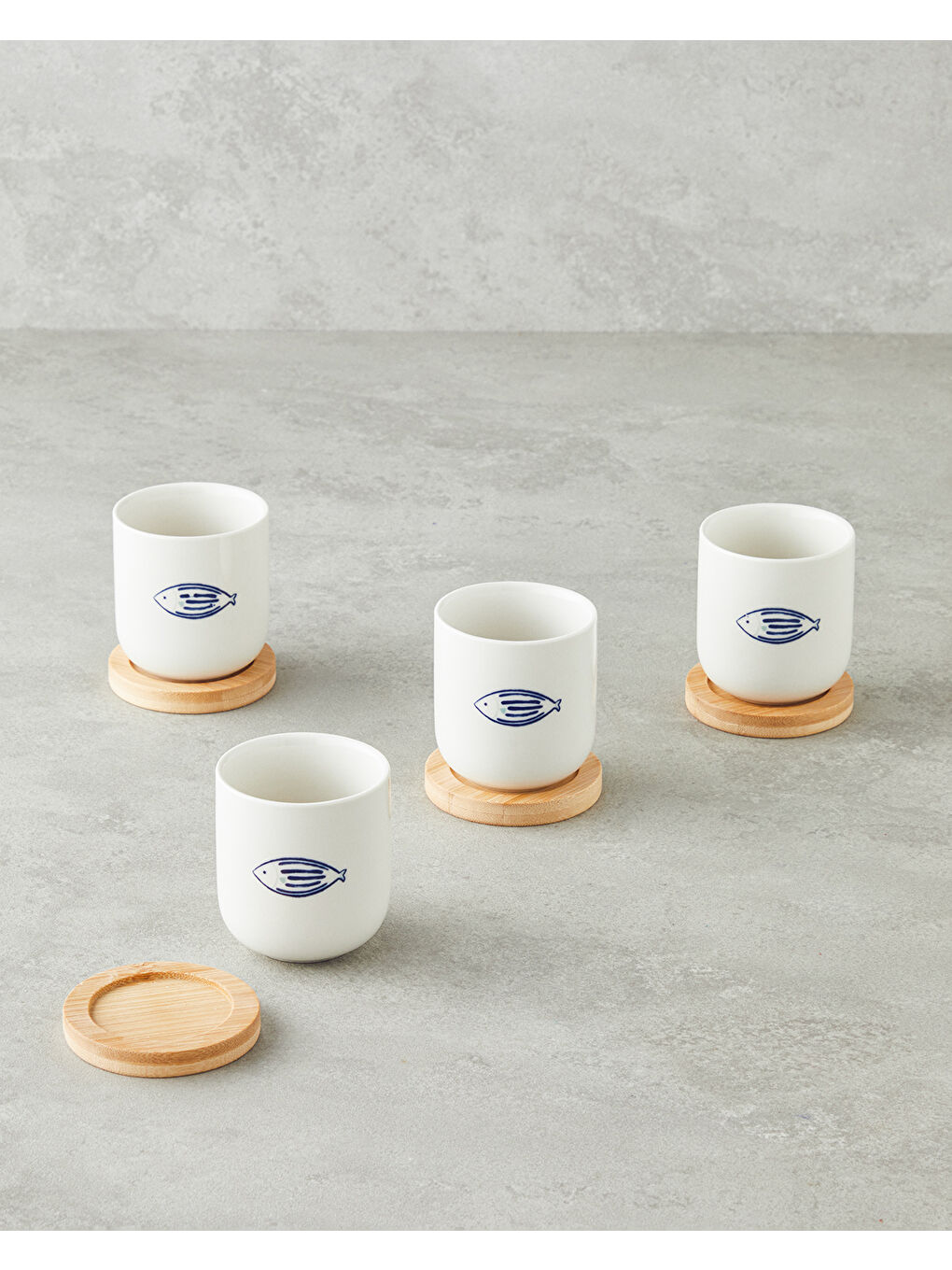 Marinique Stoneware 8 Parça 4 Kişilik Fincan 150 ml Mavi-1