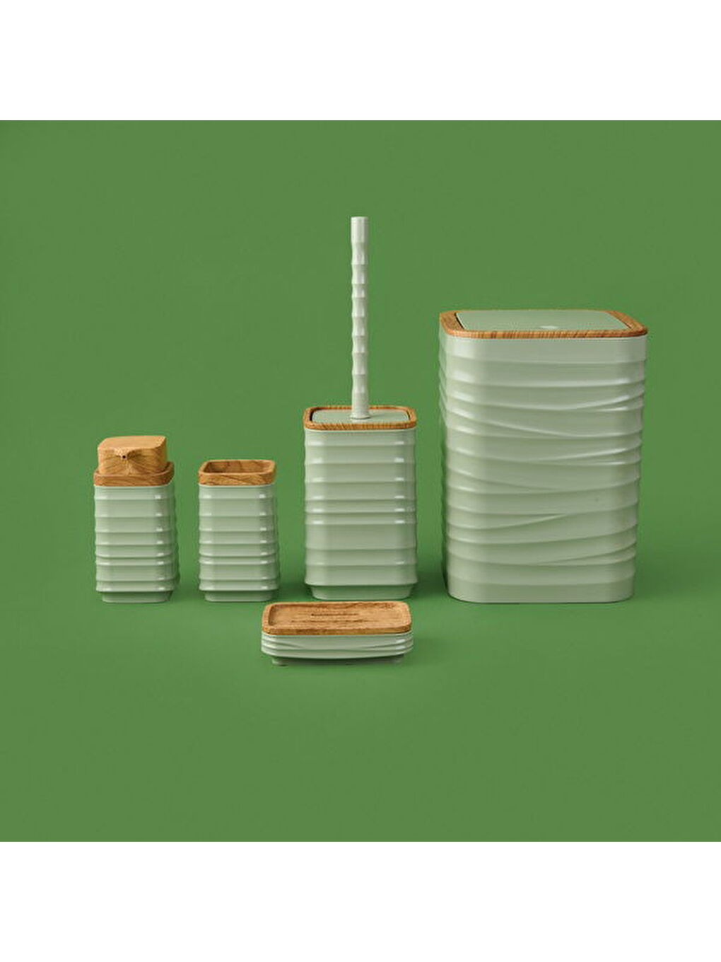 Bath Luna Kare 5’li Banyo Seti - Yeşil