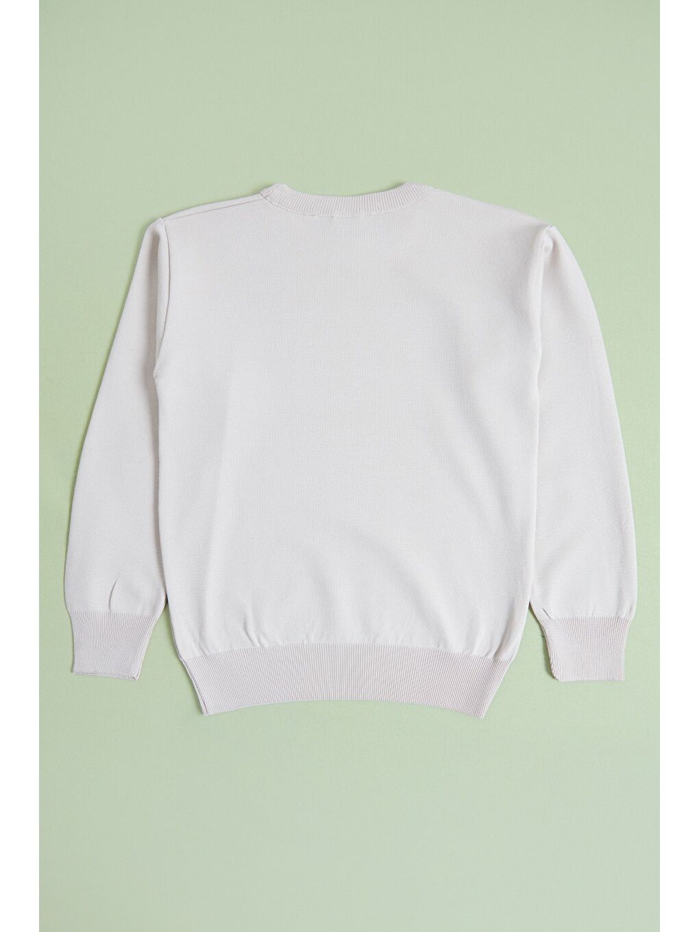 Bej Basic Bisiklet Yaka Erkek Çocuk Triko Kazak-2