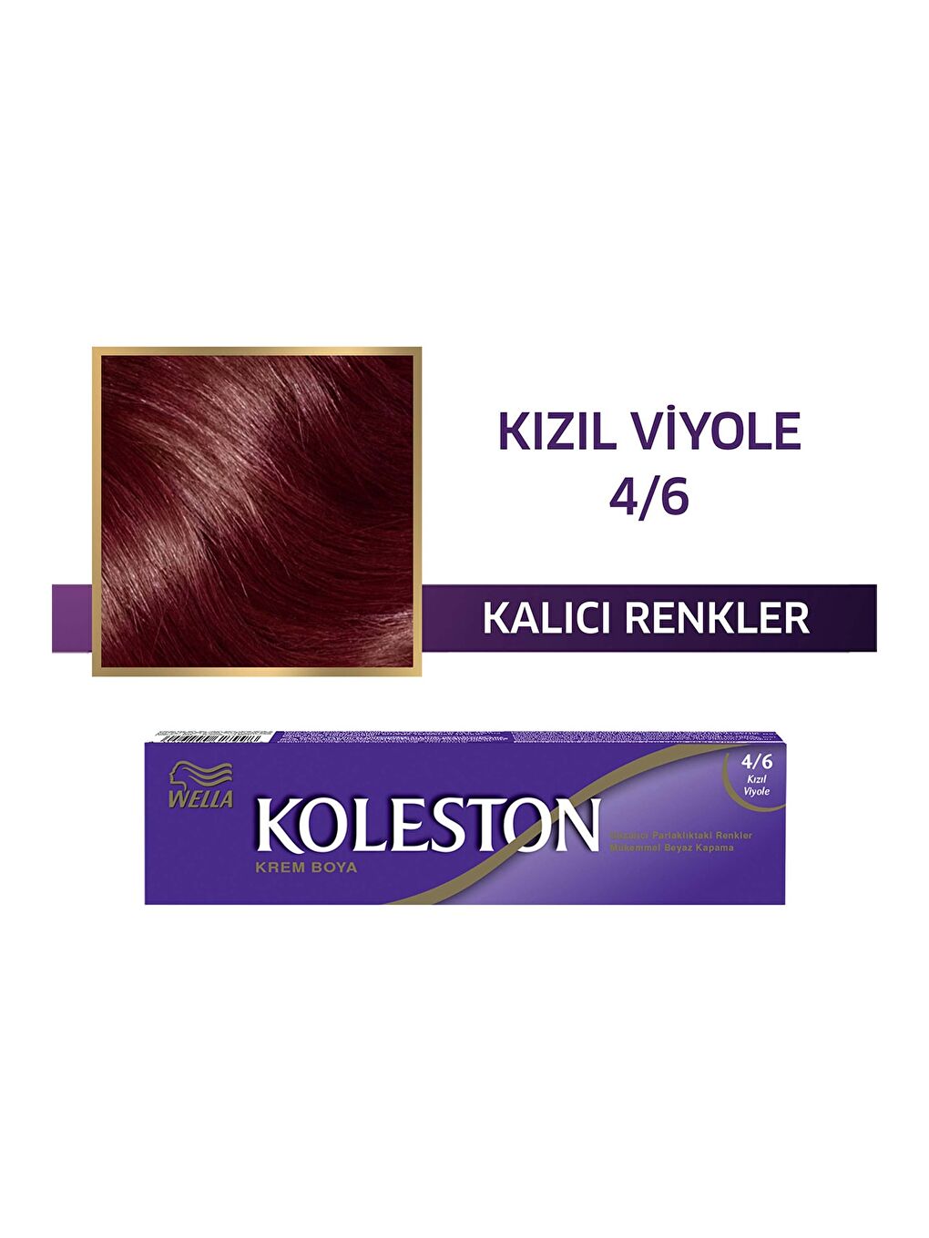 Wella Renksiz Koleston Single Tüp Boya 4/6 Kızıl Viyole - 1