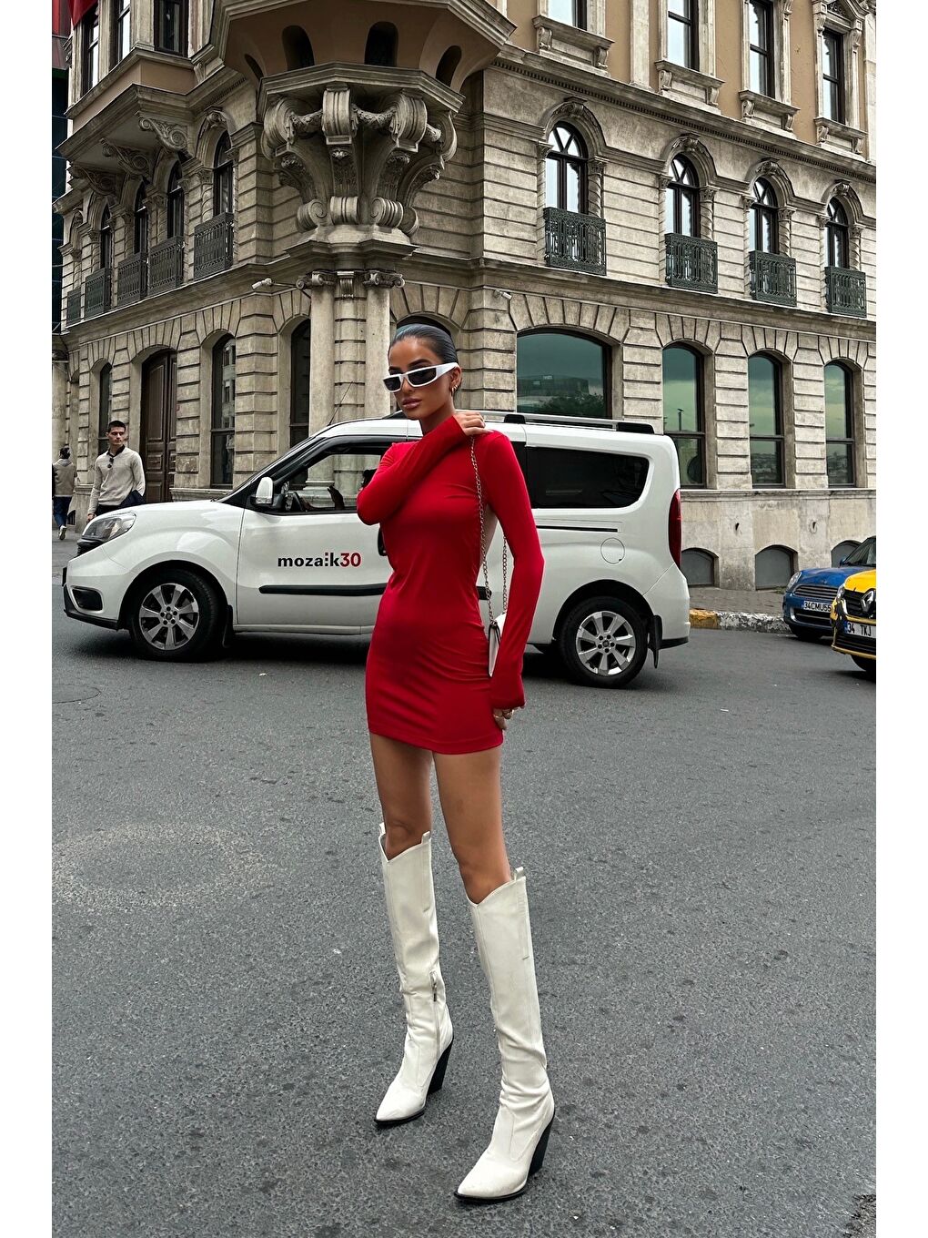 Kadın Kırmızı Sırt Dekolte Elbise 1026-0032-9