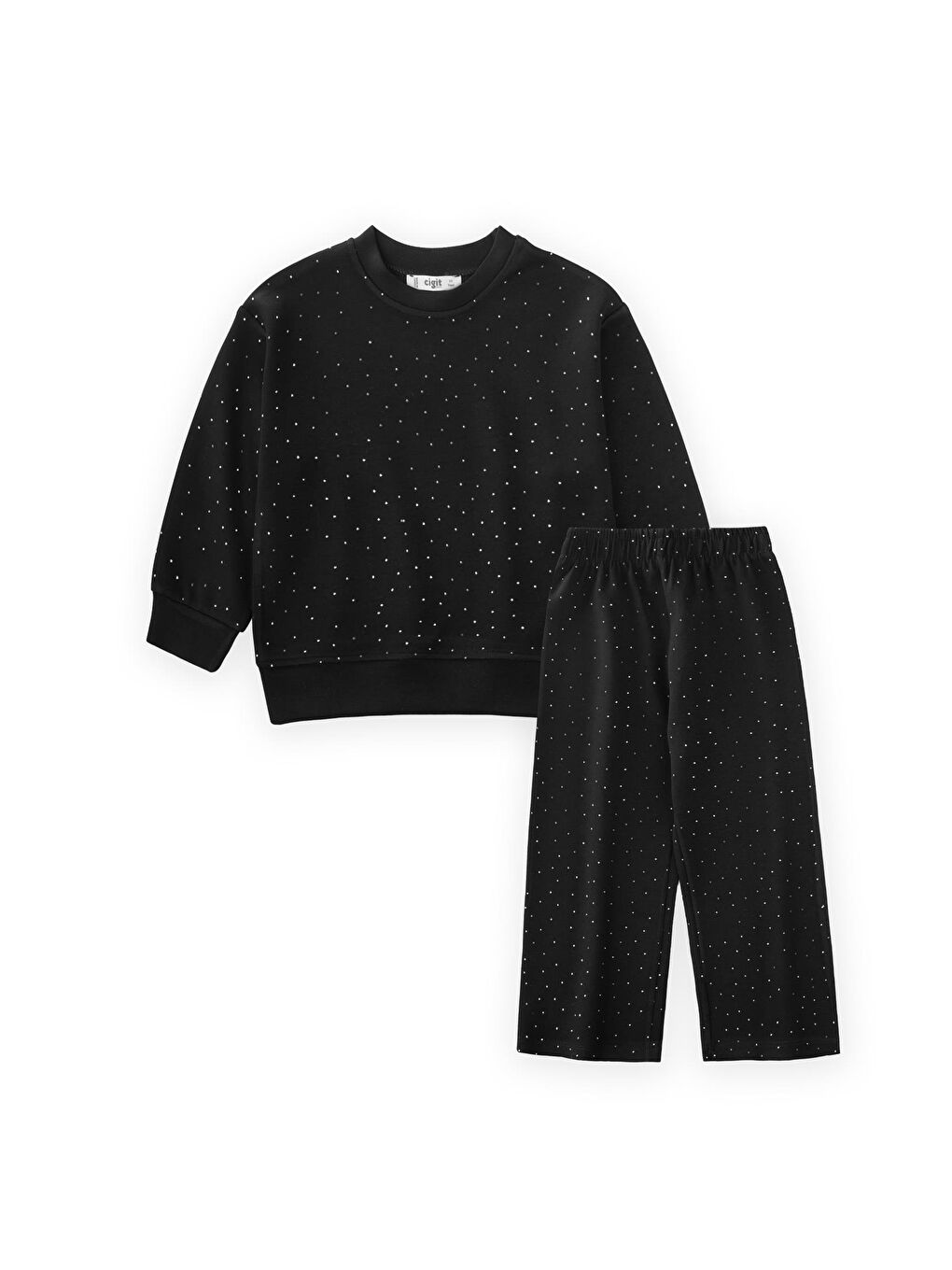 Komple Taşlı Modal Takım 2-7 Yaş Siyah-2