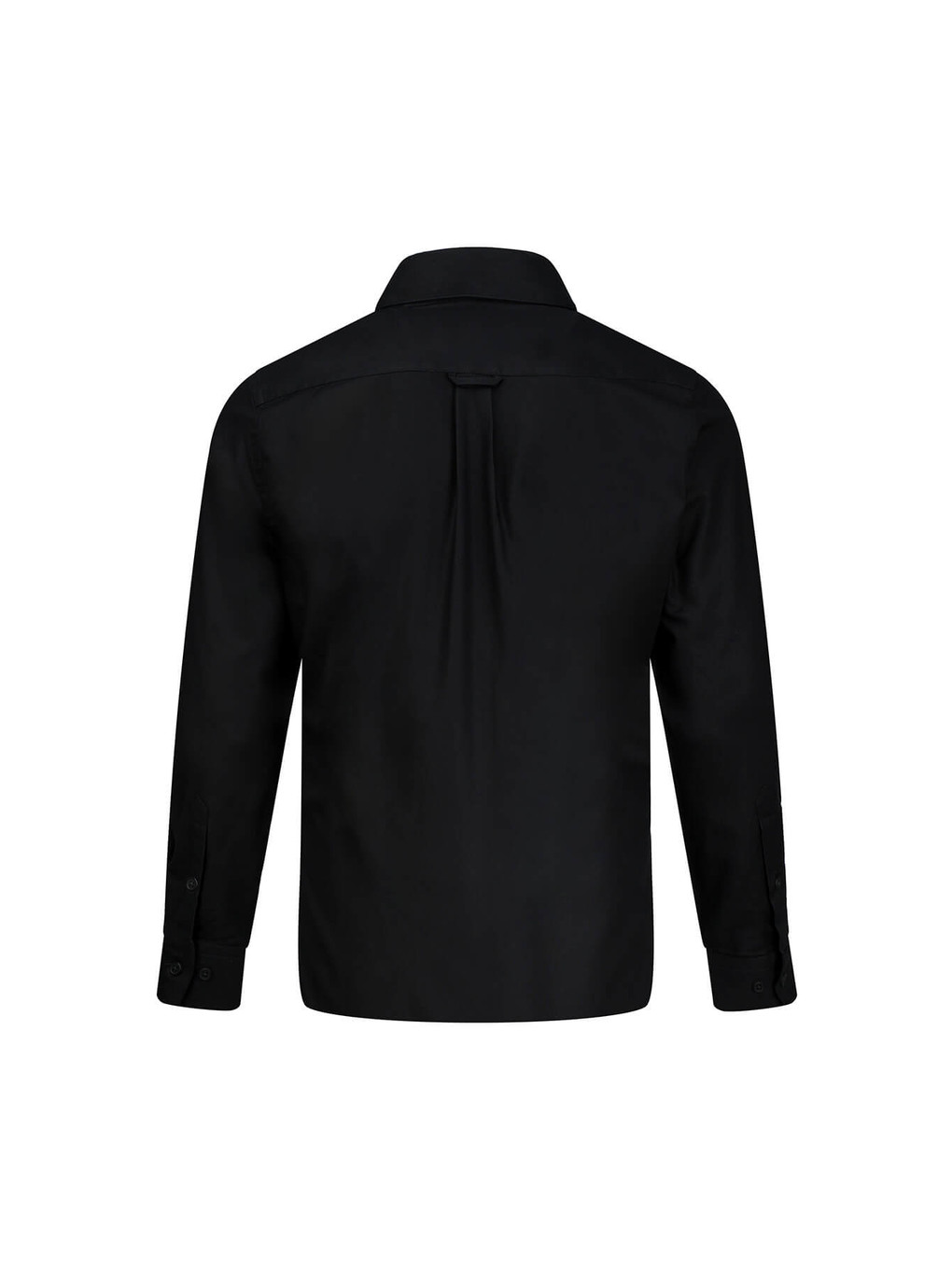Siyah Comfort Fit Düğmeli Yaka 100% Pamuk Uzun Kollu Oxford Gömlek-1