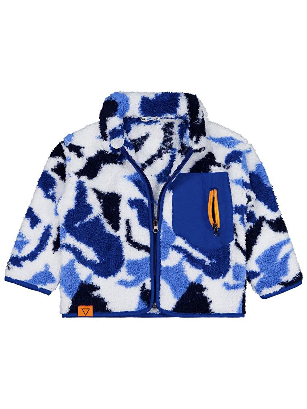 Mavi Boys Kamuflaj Desenl Fermuar Cepli 2-5 Yaş Hırka-1