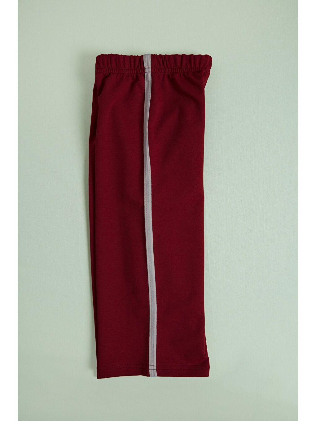 Bordo Kurdele Nakışlı Bol Paça Kız Çocuk Takım-4