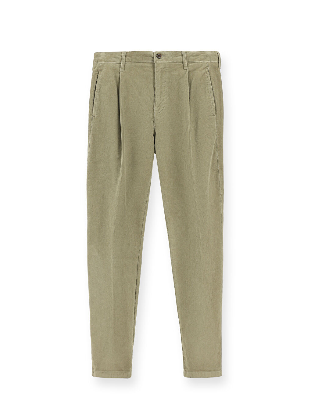 Kahverengi Regular Fit Elastanlı Pileli Kadife Pantolon-5