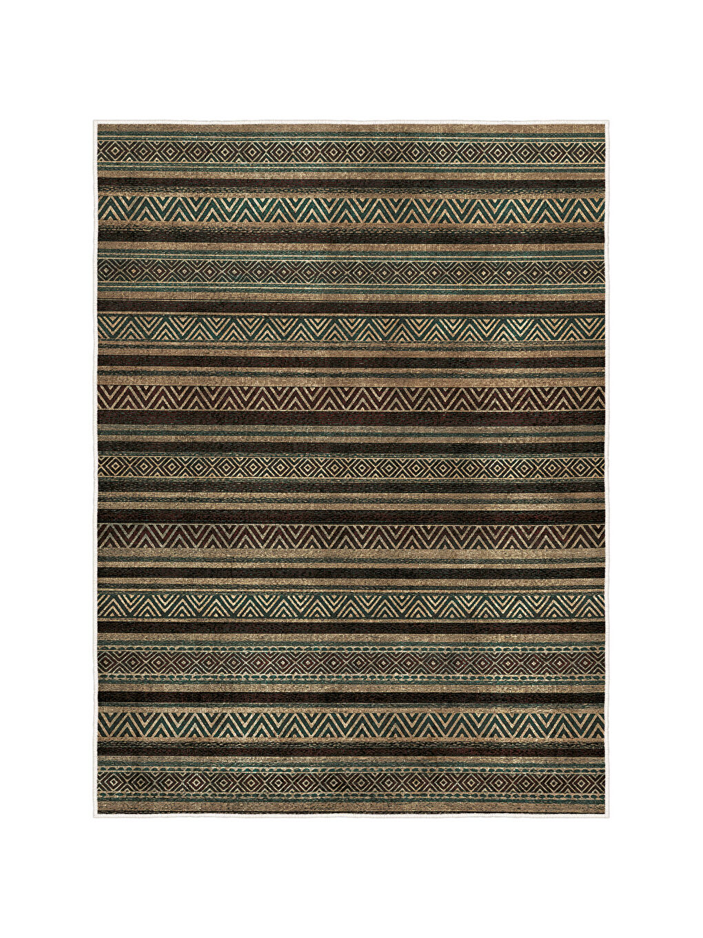 Kahverengi Dekoratif Özel Tasarım Yıkanabilir İnce Kaymaz Tabanlı Modern Halı KECE FR35